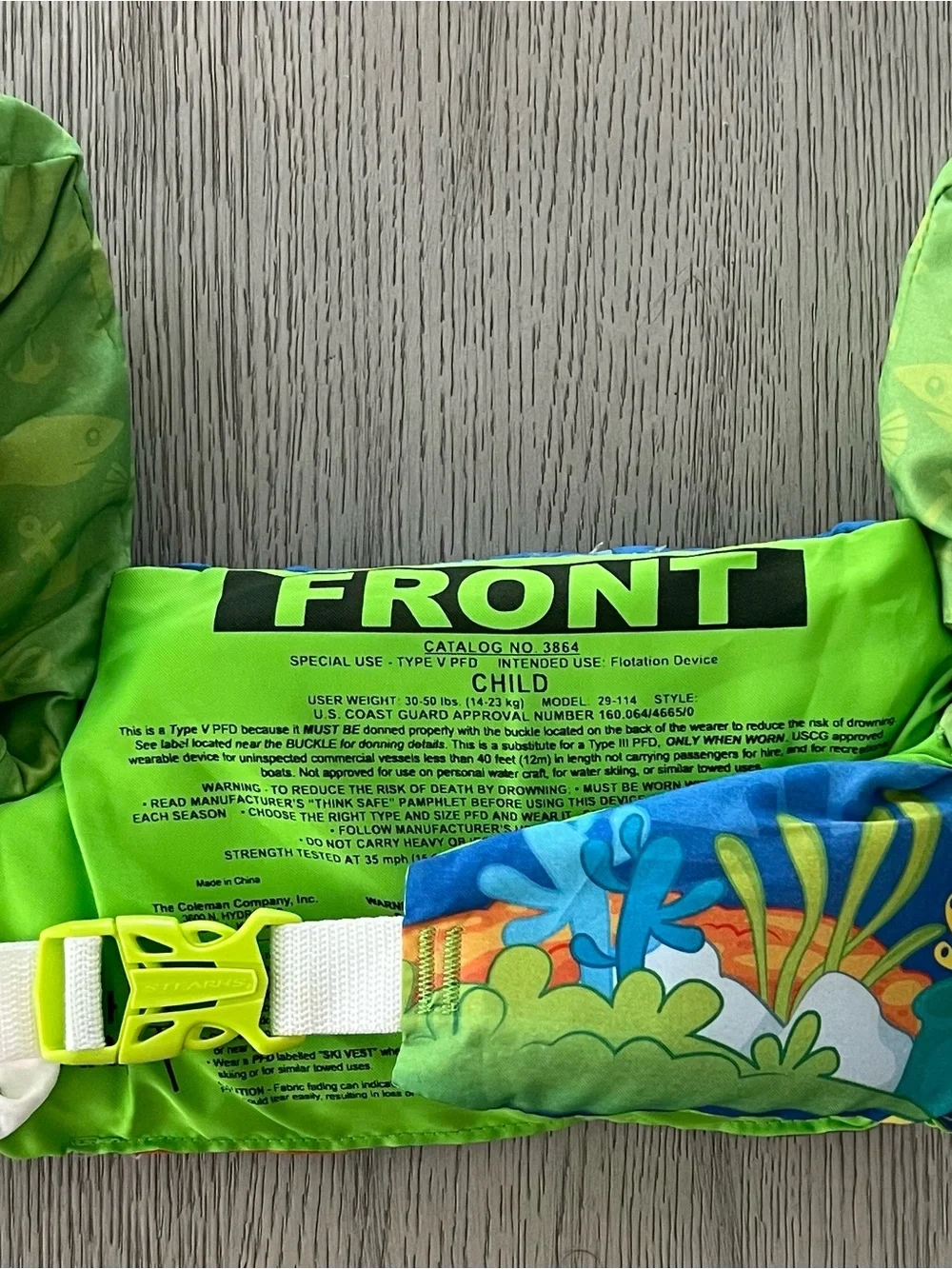 Kids Green & Blue Shark Puddle Jumper Swim Vest